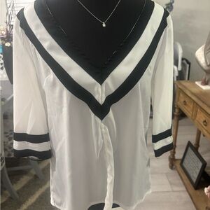 Black and White Women's Top